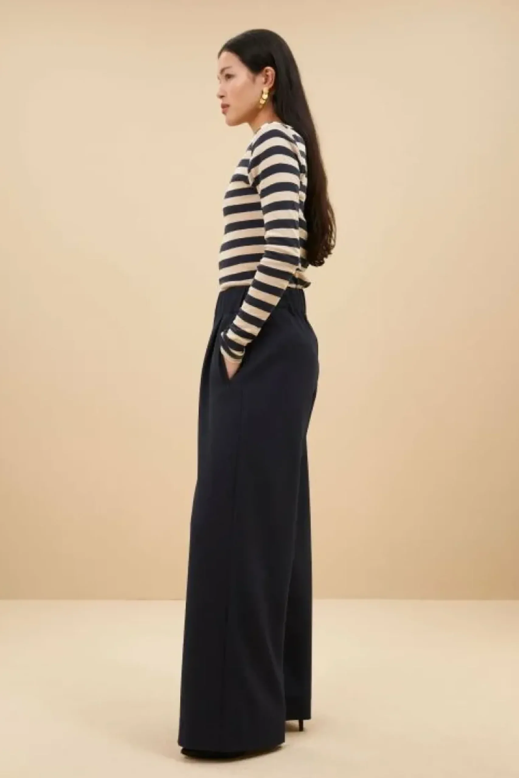 Tops & Shirts*By bar basic ls big stripe top | midnight