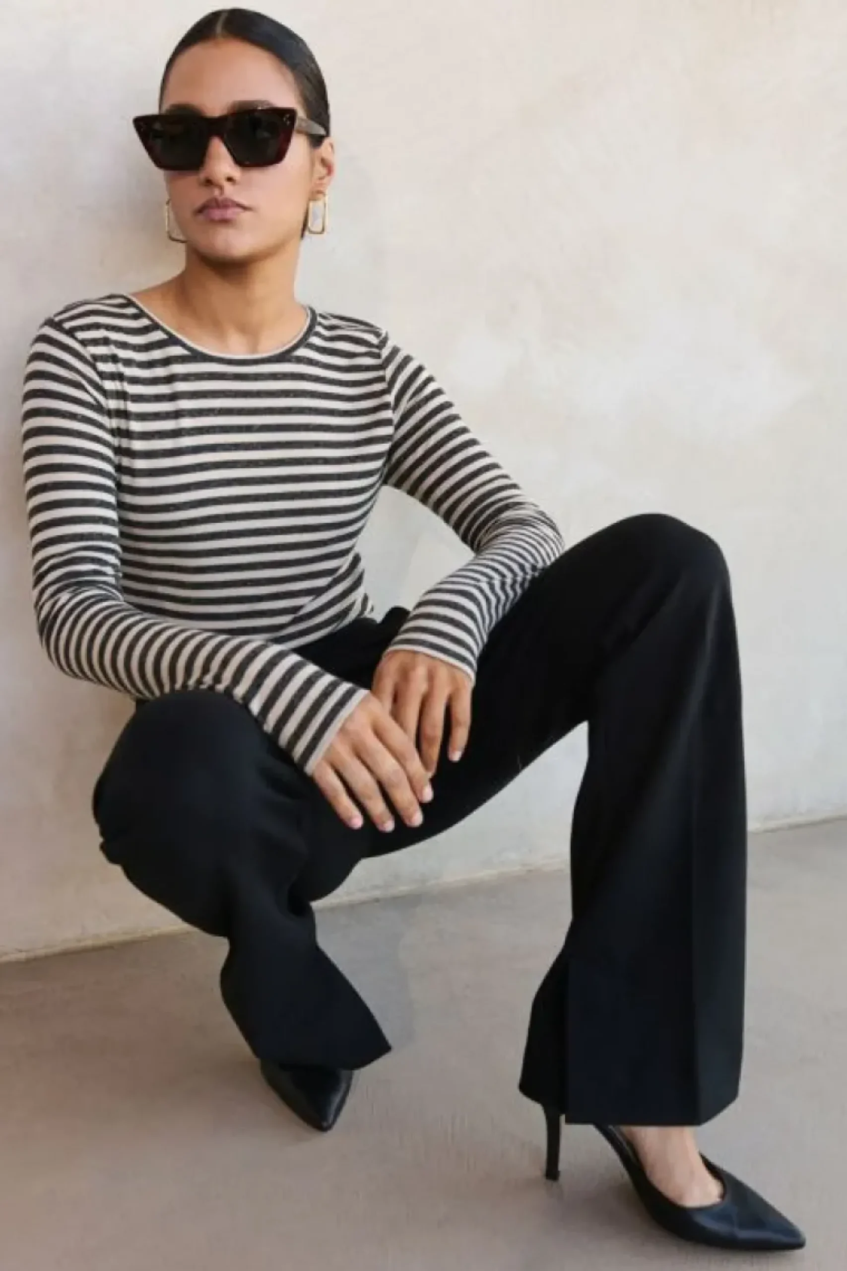Tops & Shirts*By bar basic ls stripe top | chalk
