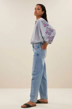 Blouses*By bar becky pinstripe blouse | indi grey