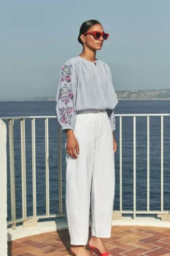 Blouses*By bar becky pinstripe blouse | indi grey
