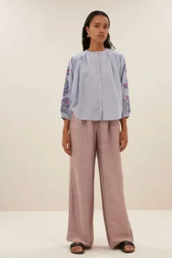 Blouses*By bar becky pinstripe blouse | indi grey