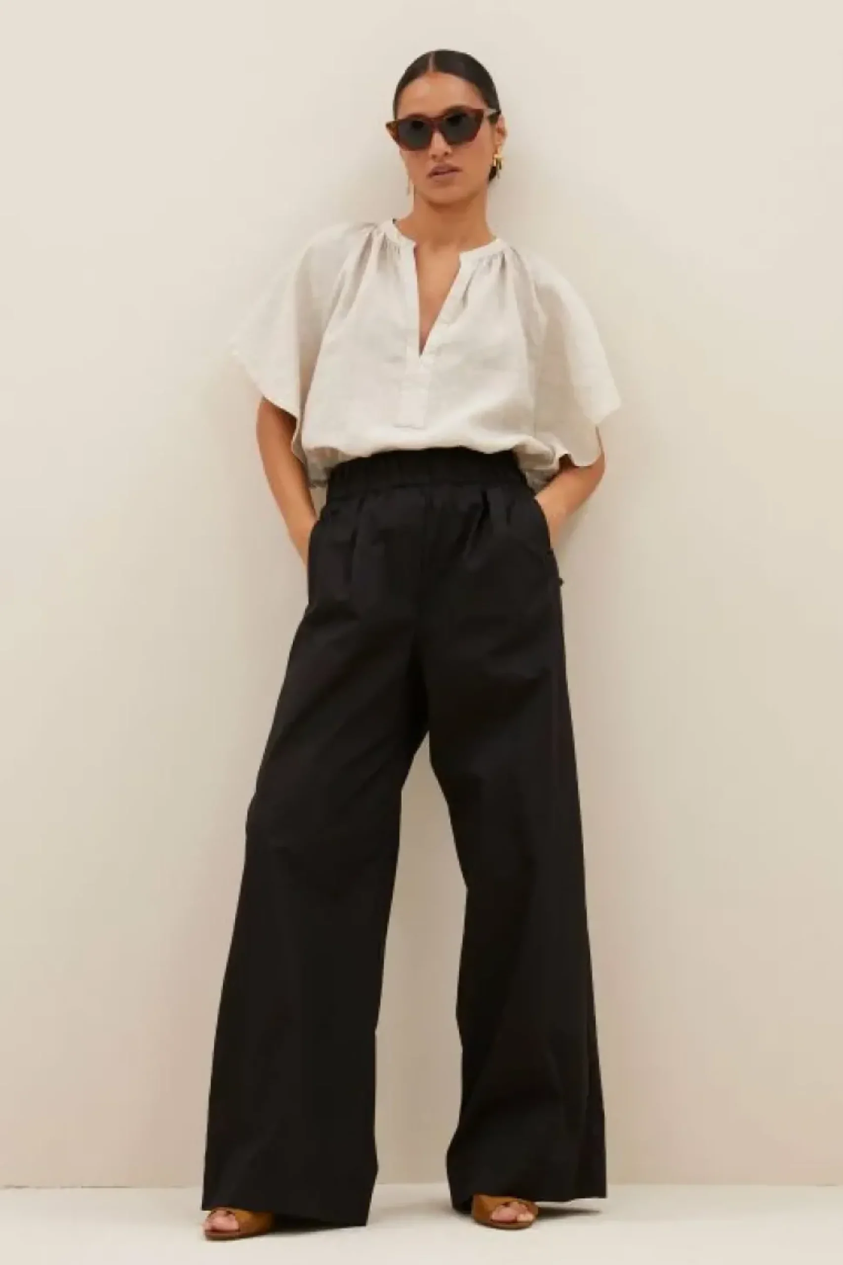 Broeken*By bar benji poplin pants | black
