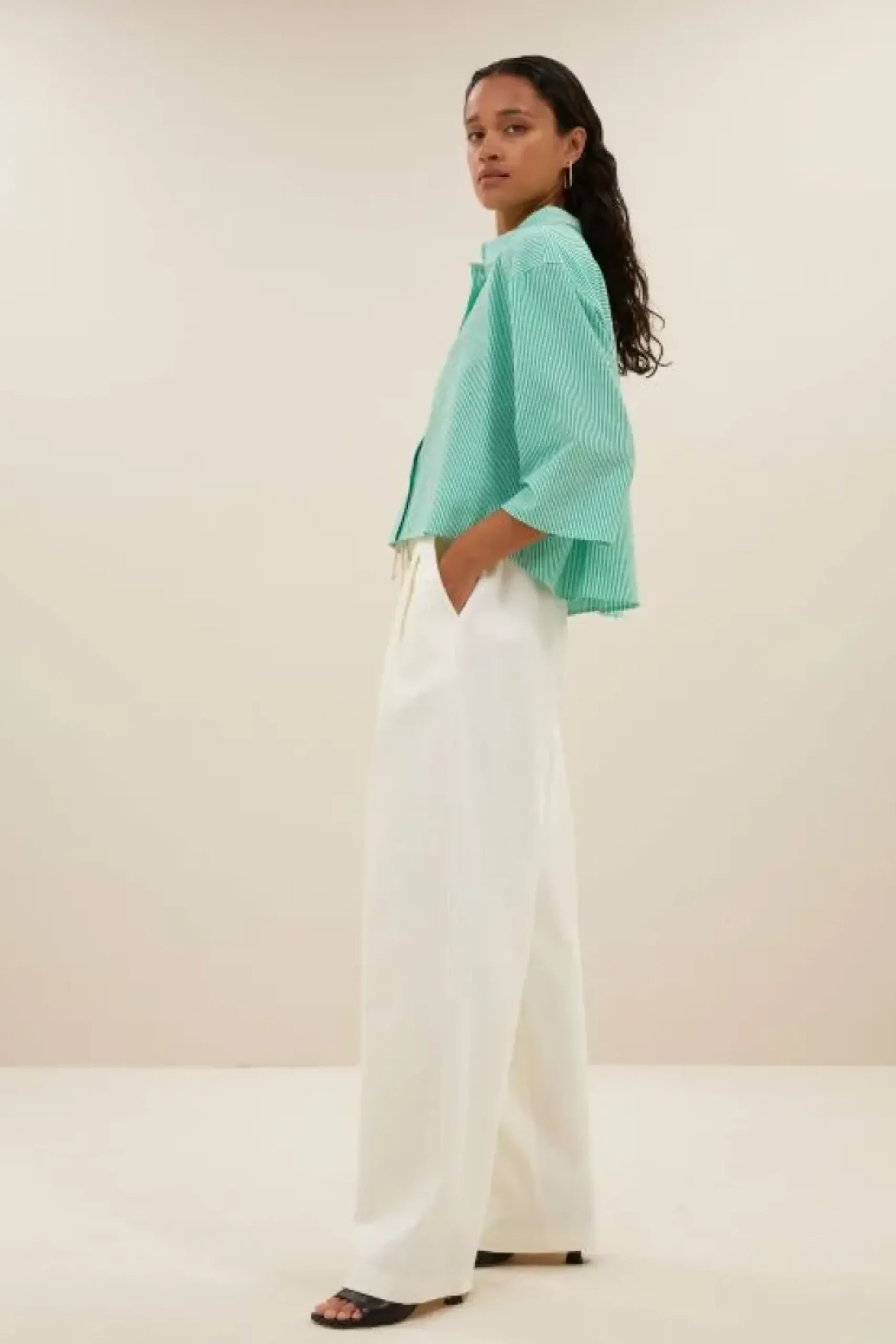 Blouses*By bar bernie blouse | green seer stripe
