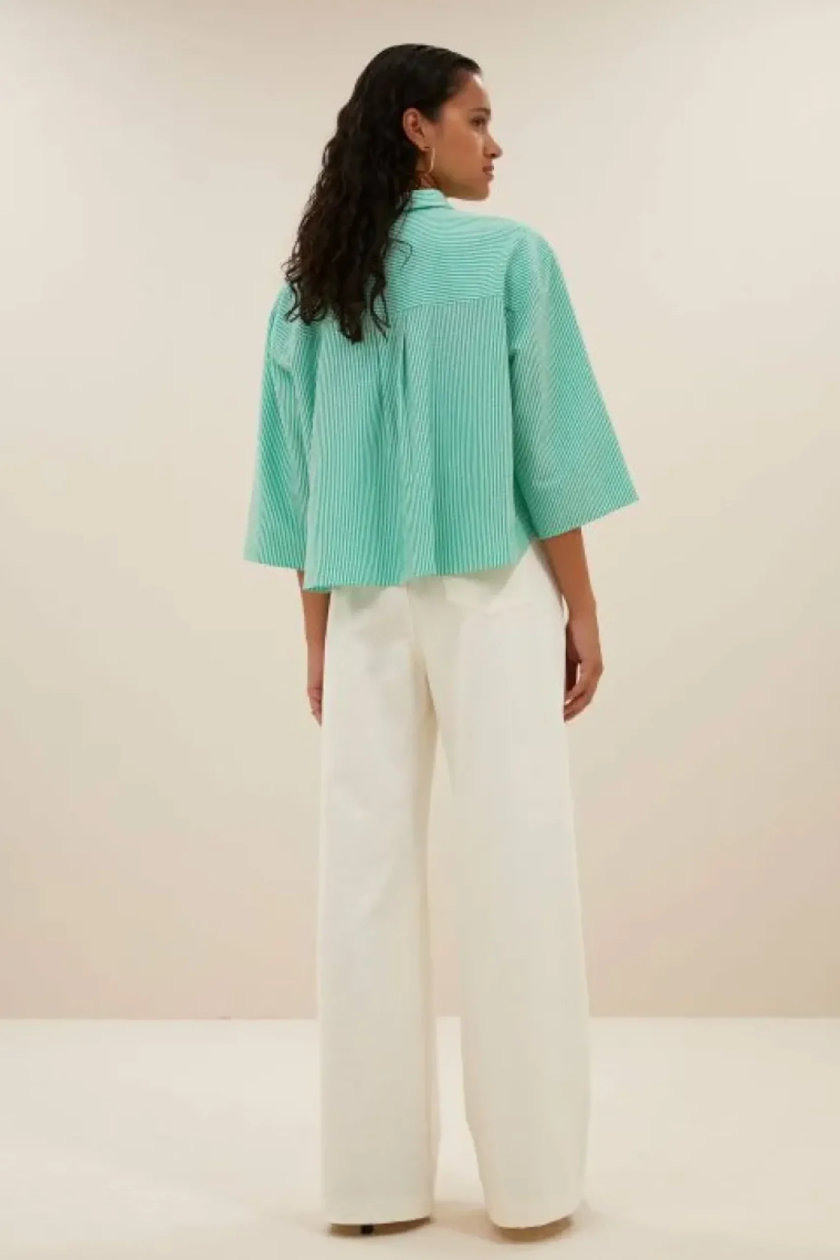 Blouses*By bar bernie blouse | green seer stripe
