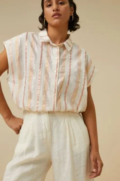 Blouses*By bar bieke gloss stripe blouse | pastel gloss stripe
