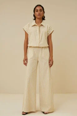 Blouses*By bar bieke linen stripe blouse | ochre