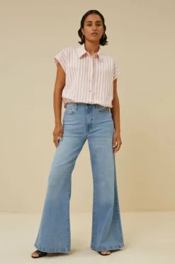 Blouses*By bar bieke linen stripe blouse | bubblegum
