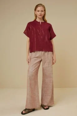 Blouses*By bar bo metallic blouse | grenache