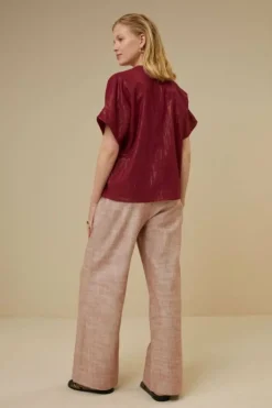 Blouses*By bar bo metallic blouse | grenache