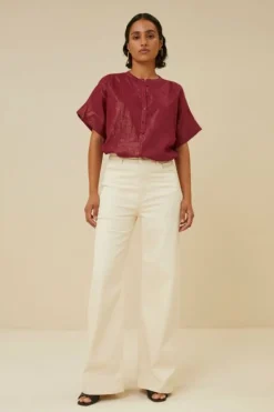 Blouses*By bar bo metallic blouse | grenache
