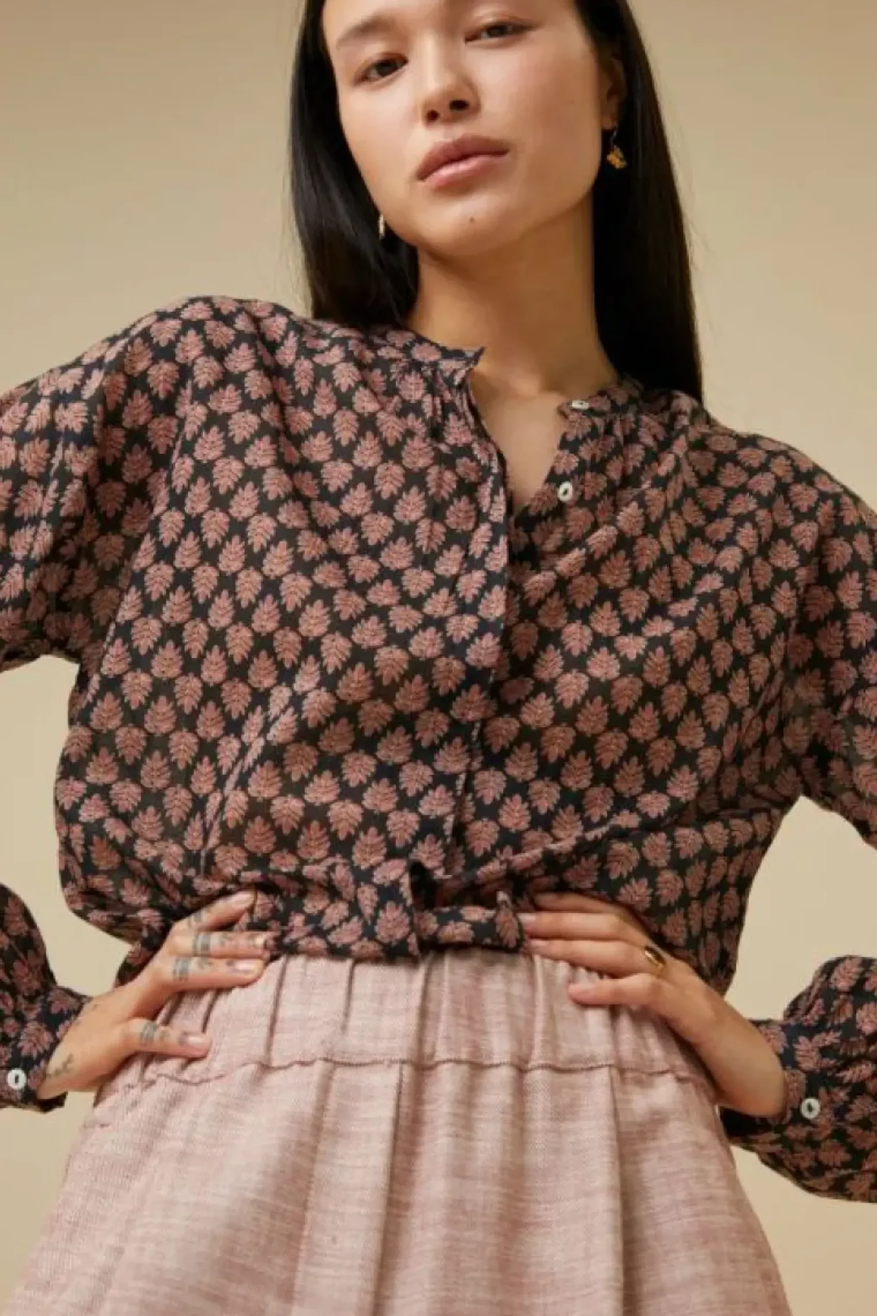 Blouses*By bar cecile leaf blouse | leaf print