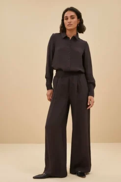 Blouses*By bar donna satin stripe blouse | cafe noir