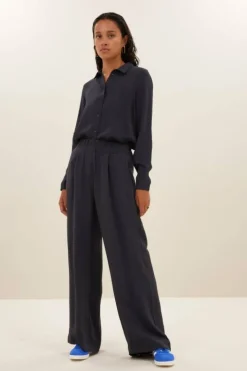 Blouses*By bar donna satin stripe blouse | graphite