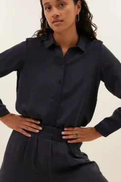Blouses*By bar donna satin stripe blouse | graphite
