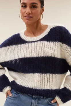 Truien*By bar evi stripe pullover | midnight big stripe