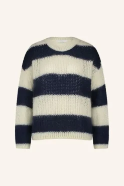 Truien*By bar evi stripe pullover | midnight big stripe