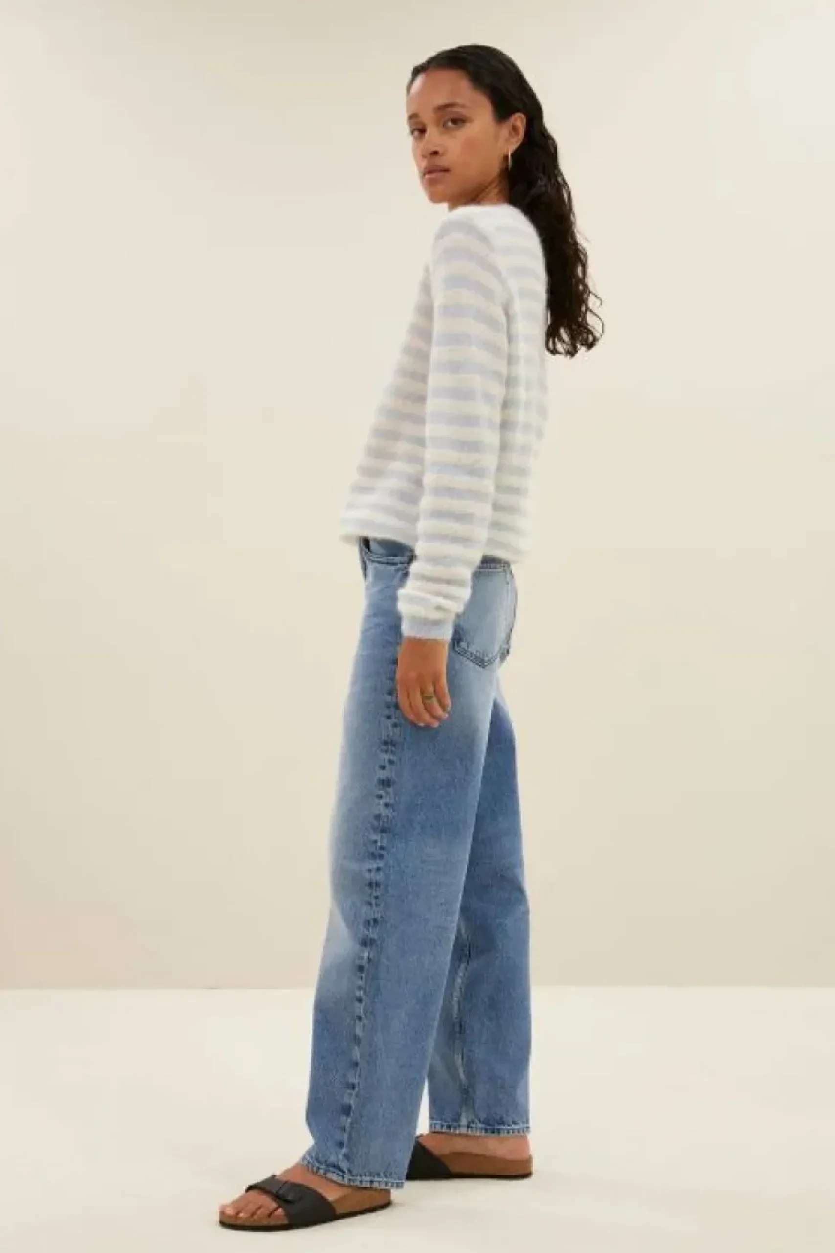 Truien*By bar gwen thin stripe pullover | blue thin stripe