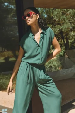 Blouses*By bar kiek viscose top | deep green
