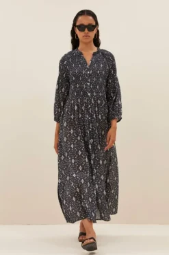 Jurken*By bar loulou midnight ikat dress | midnight ikat