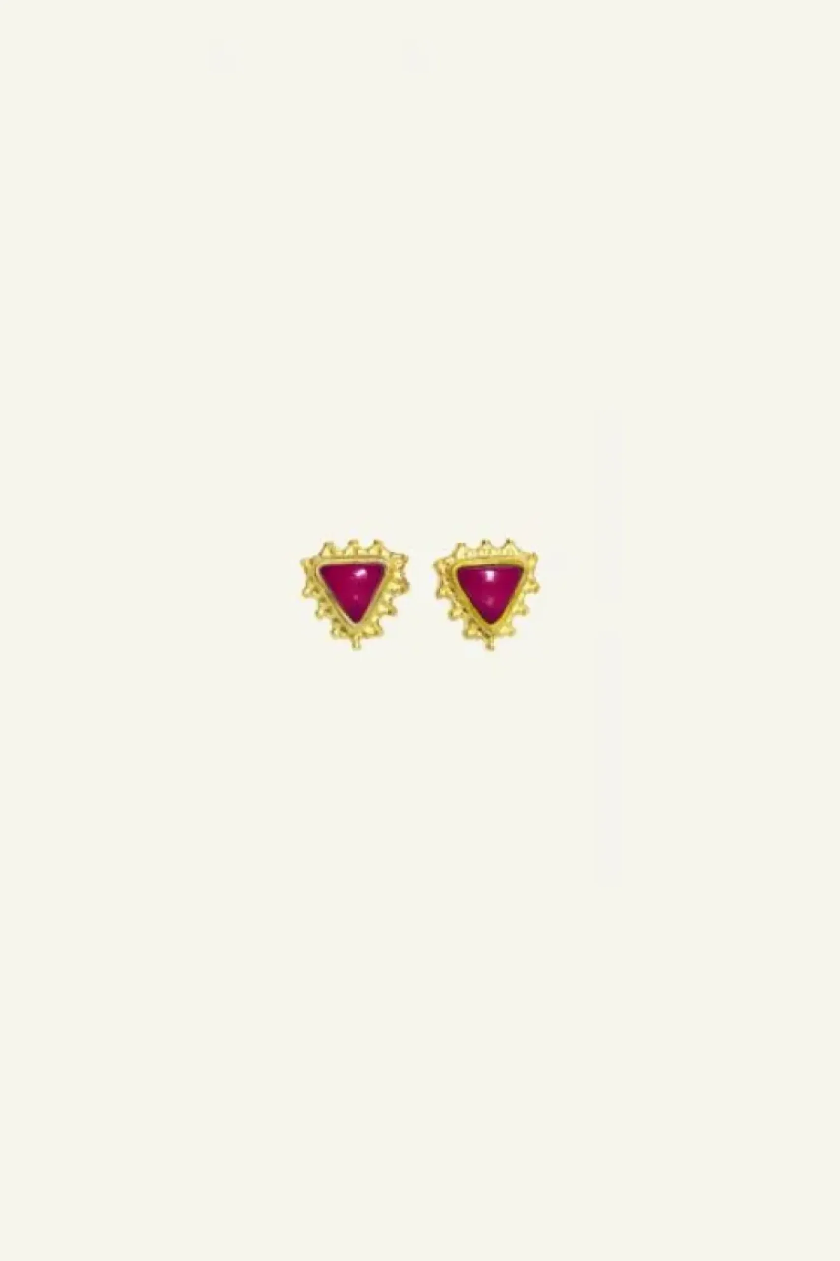 Oorbellen*By bar PD triangle stud earring | ruby