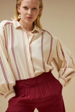 Blouses*By bar sarah short athia blouse | grenache