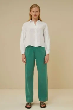 Blouses*By bar sarah short linen blouse | bright white