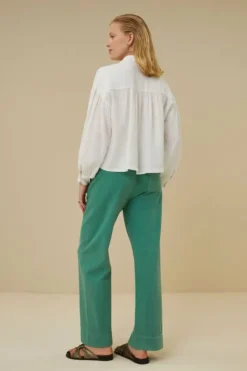 Blouses*By bar sarah short linen blouse | bright white