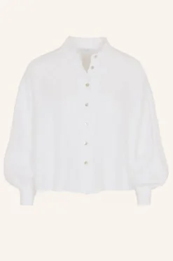 Blouses*By bar sarah short linen blouse | bright white