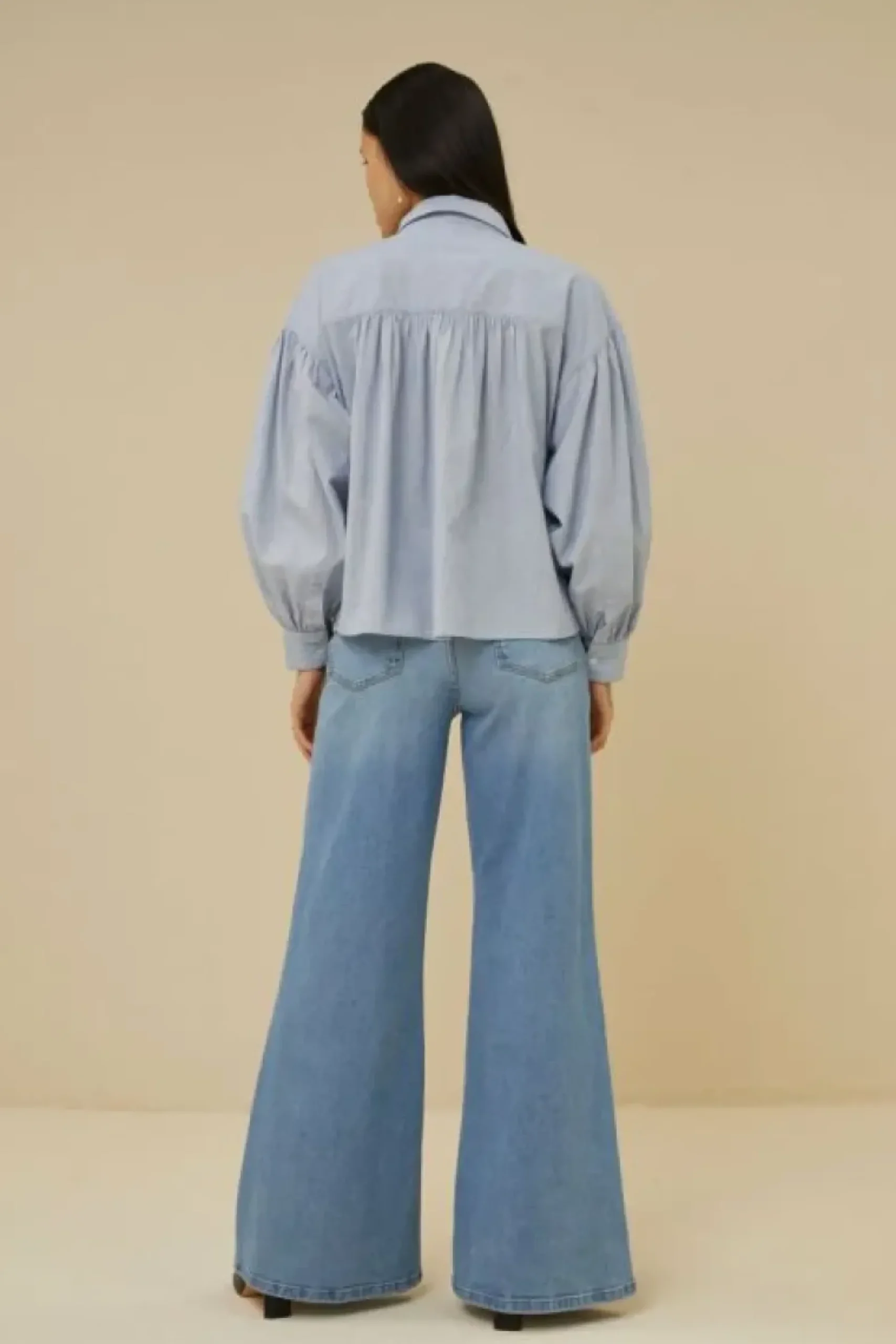 Blouses*By bar sarah short pin stripe blouse | indi grey