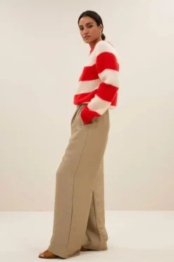 Truien*By bar sian stripe pullover | lipstick red stripe