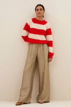 Truien*By bar sian stripe pullover | lipstick red stripe
