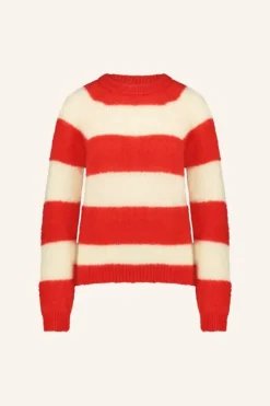 Truien*By bar sian stripe pullover | lipstick red stripe