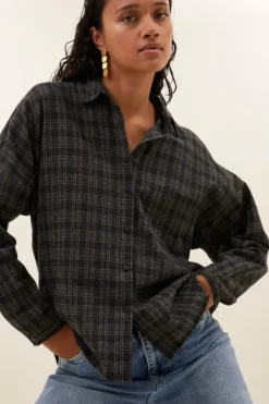 Blouses*By bar small check blouse | caramel