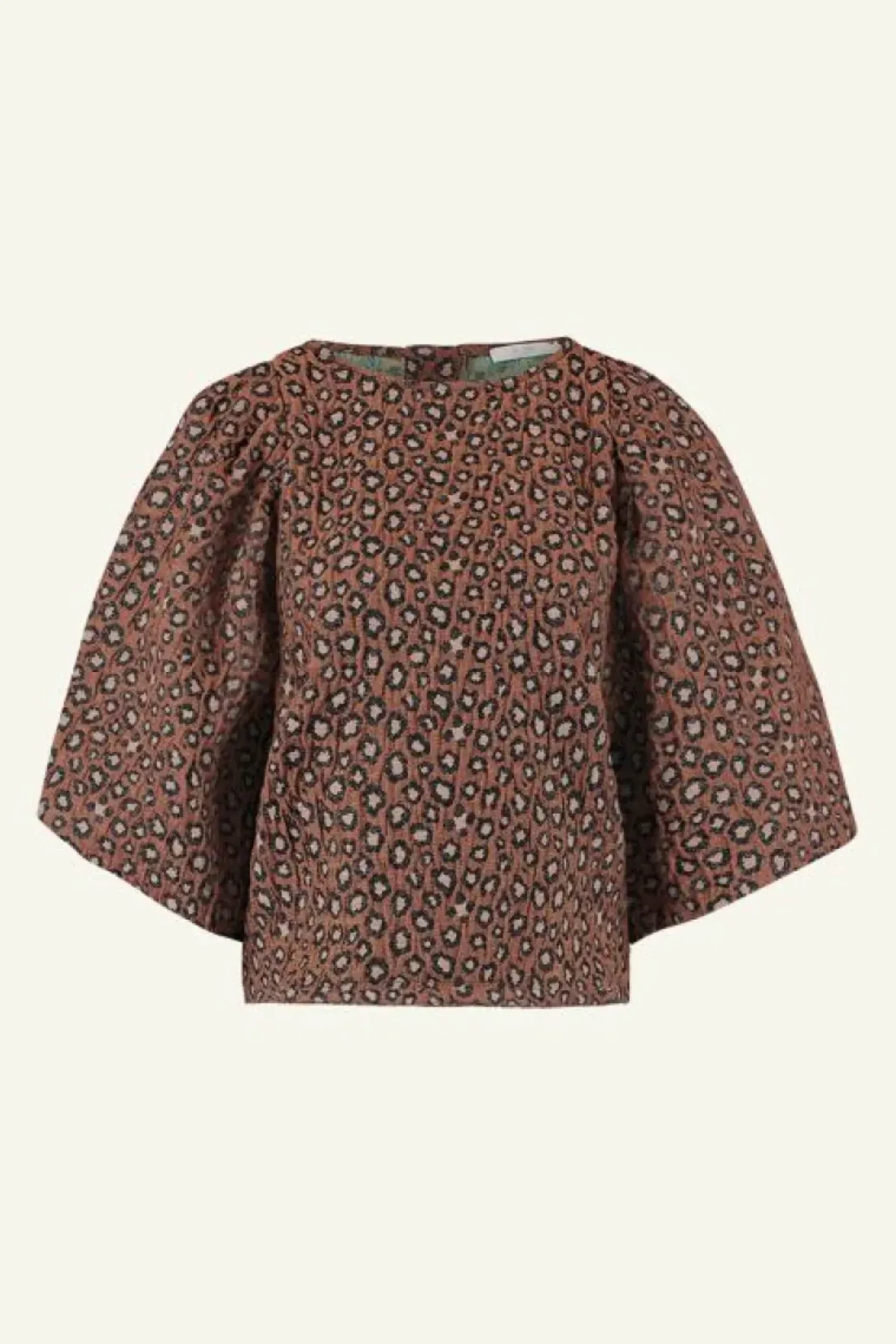 Blouses*By bar zasu jacquard blouse | brown panter print